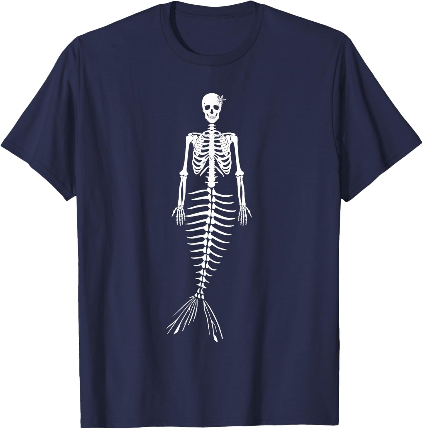 Halloween Skeletal Mermaid Skeleton Gothic Men Women Kids T-Shirt - T-Shirt | Navy