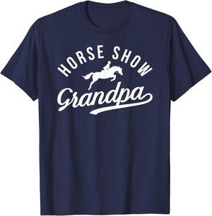 Horse Show Grandpa Proud Equestrian Grandfather T-Shirt - T-Shirt | Navy