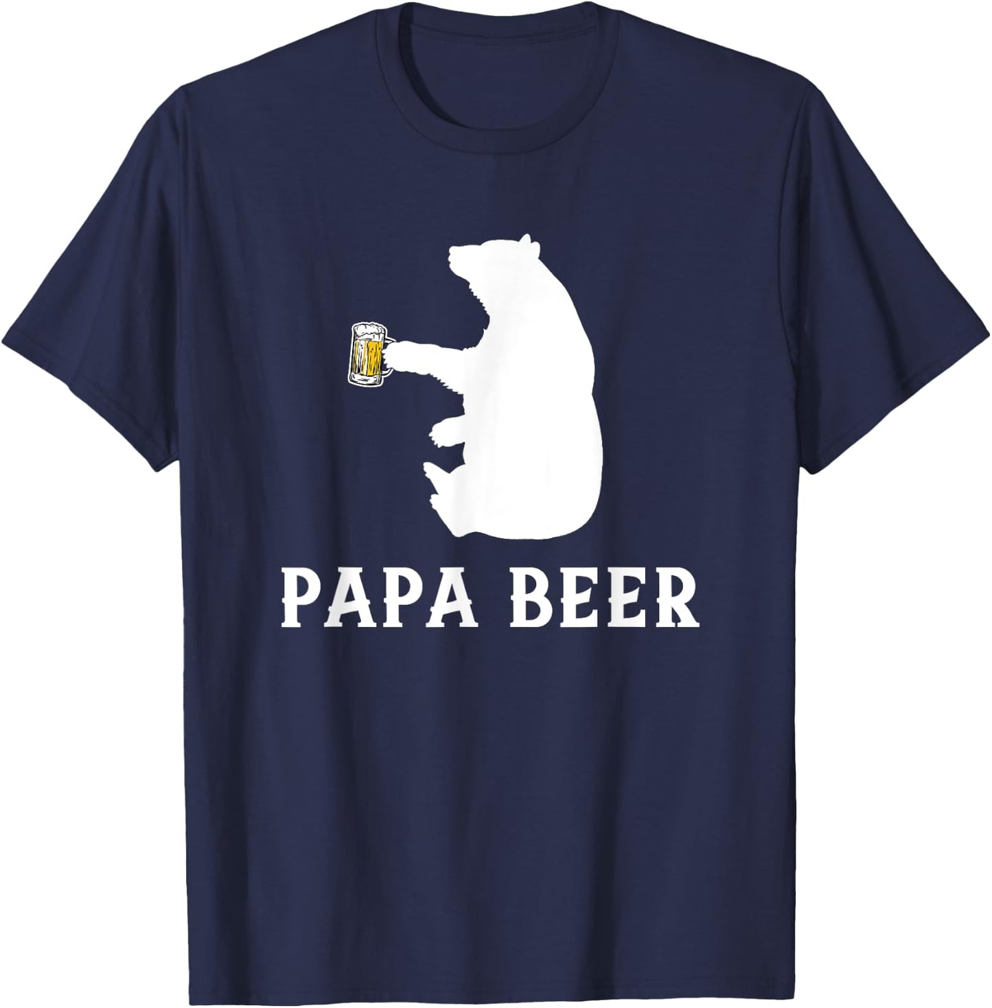 Papa Beer Shirt, Papa Bear Father's Day Gift T-Shirt - T-Shirt | Navy