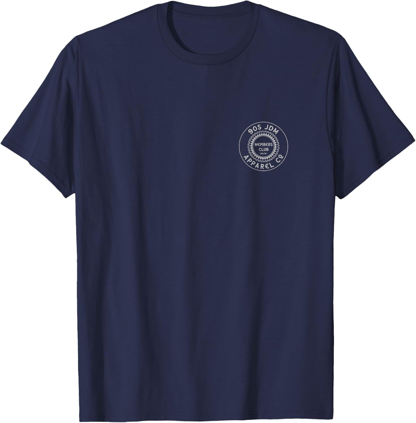 90s JDM Brand AC IN DC Minimal v1 2-Side Graphic T-Shirt - T-Shirt | Navy