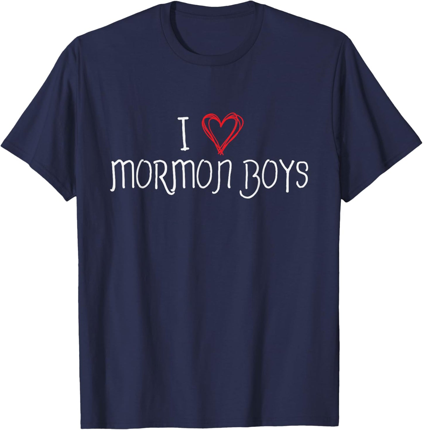 I Heart Love Mormon Boys Cute Funny LDS T-Shirt - T-Shirt | Navy