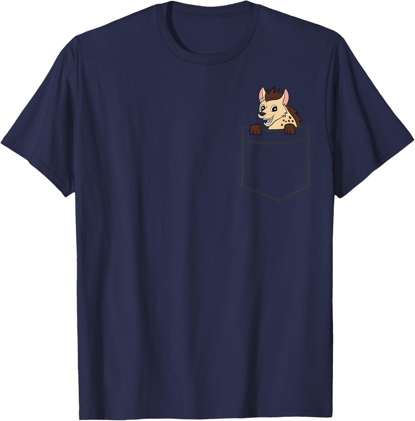 Hyena In The Pocket Cute Spotted Hyena T-Shirt - T-Shirt | Navy