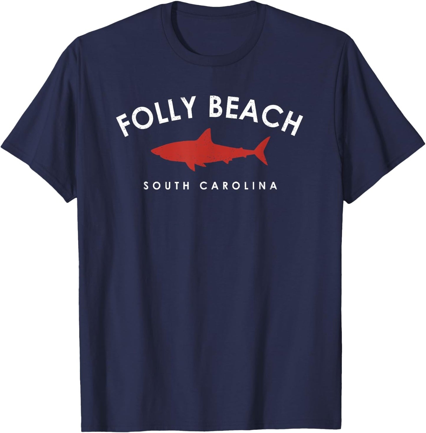 Folly Beach South Carolina Shark Vacation Souvenir Women Kids T-Shirt - T-Shirt | Navy