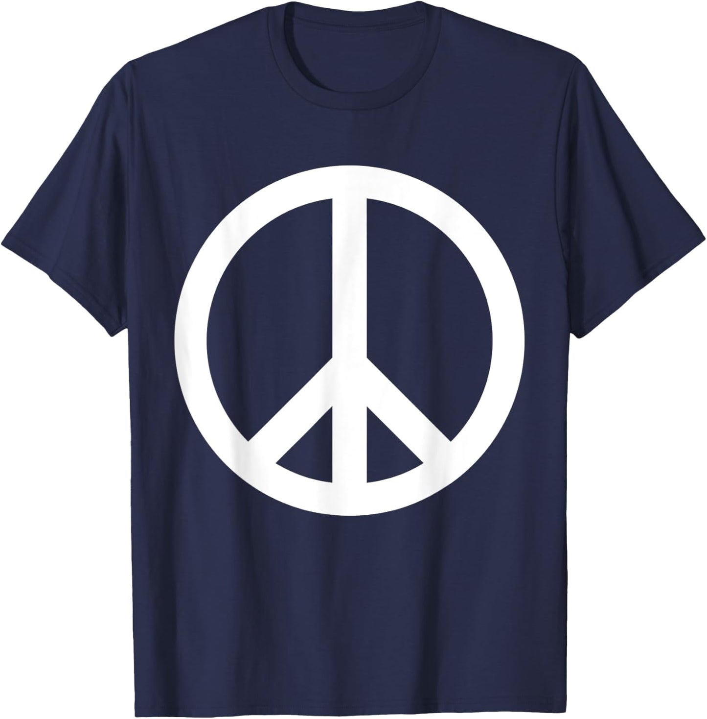 White Peace Sign T-Shirt - T-Shirt | Navy