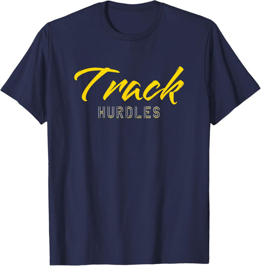 Track and Field Kids Track Hurdles T-Shirt - T-Shirt | Navy