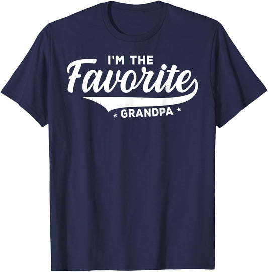It's Official I'm The Favorite Grandpa Father Funny Grandpa T-Shirt - T-Shirt | Navy