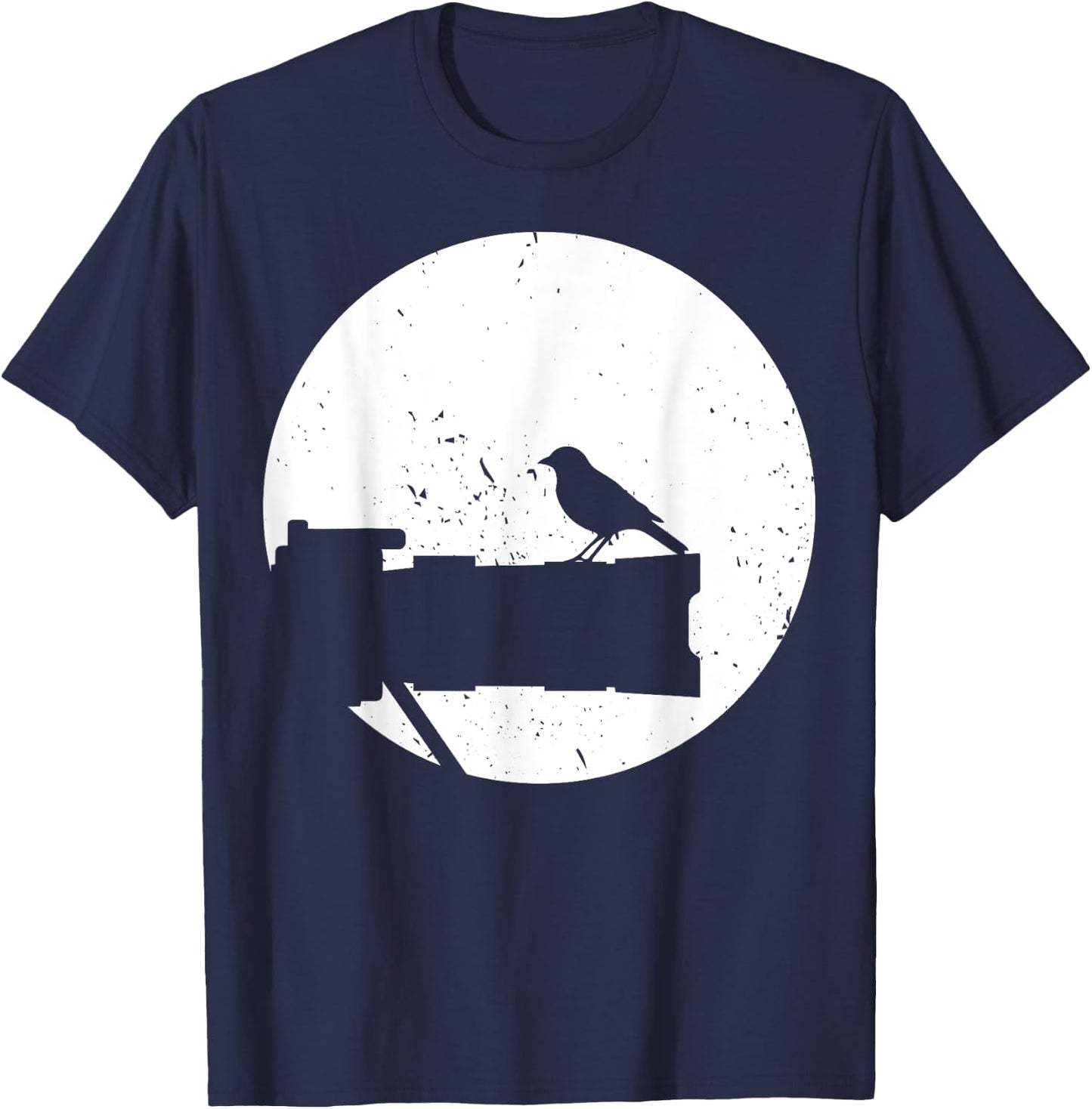 Nature Photography - Long Lens - Bird On Camera Photographer T-Shirt - T-Shirt | Navy