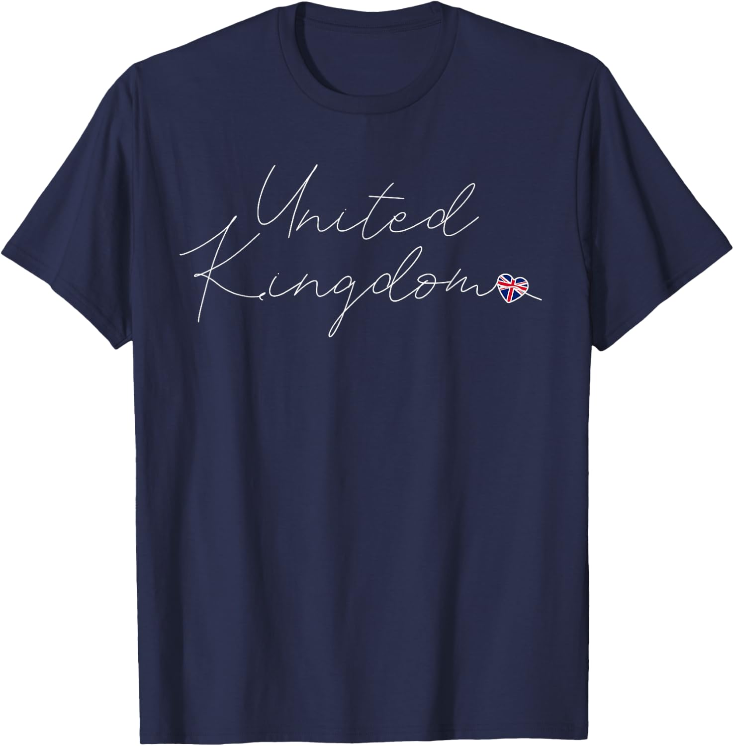 United Kingdom Love British Flag Heart on United Kingdom T-Shirt - T-Shirt | Navy
