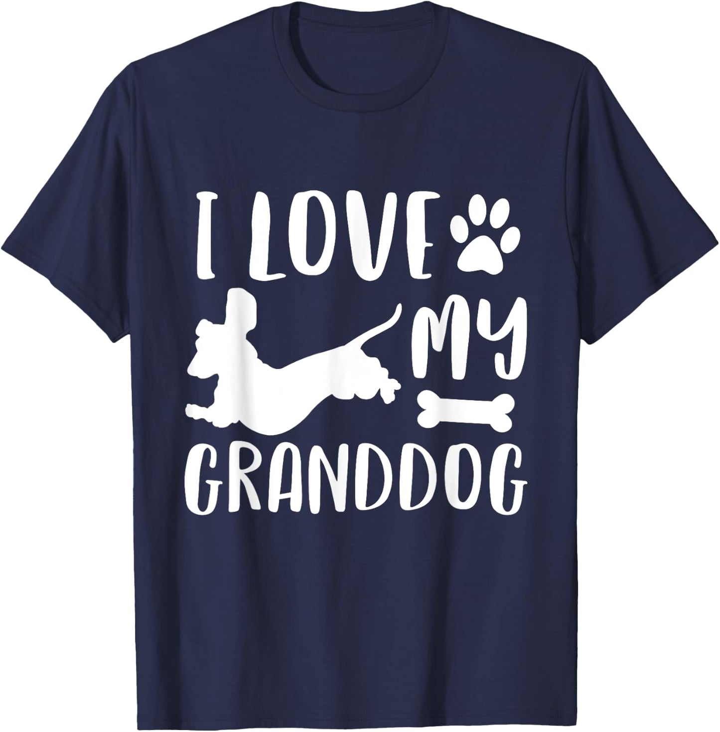 Dachshund Dog Grandma Grandpa Shirt Granddog T Shirt Gift Women Girls Kids T-Shirt - T-Shirt | Navy