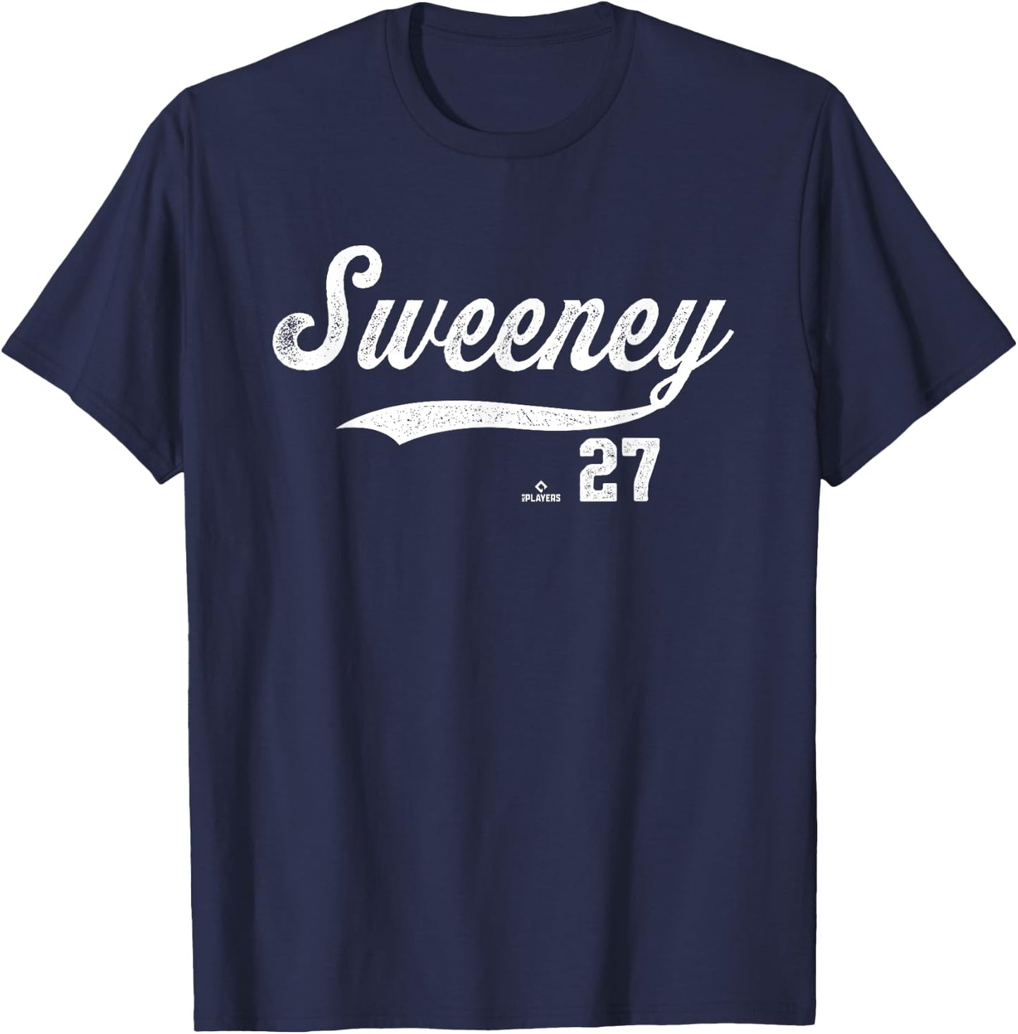 Distressed Swoosh Trey Sweeney Detroit Baseball MLBPA T-Shirt - T-Shirt | Navy