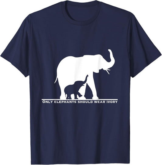 Only Elephants Should Wear Ivory Anti Poaching T-Shirt - T-Shirt | Navy