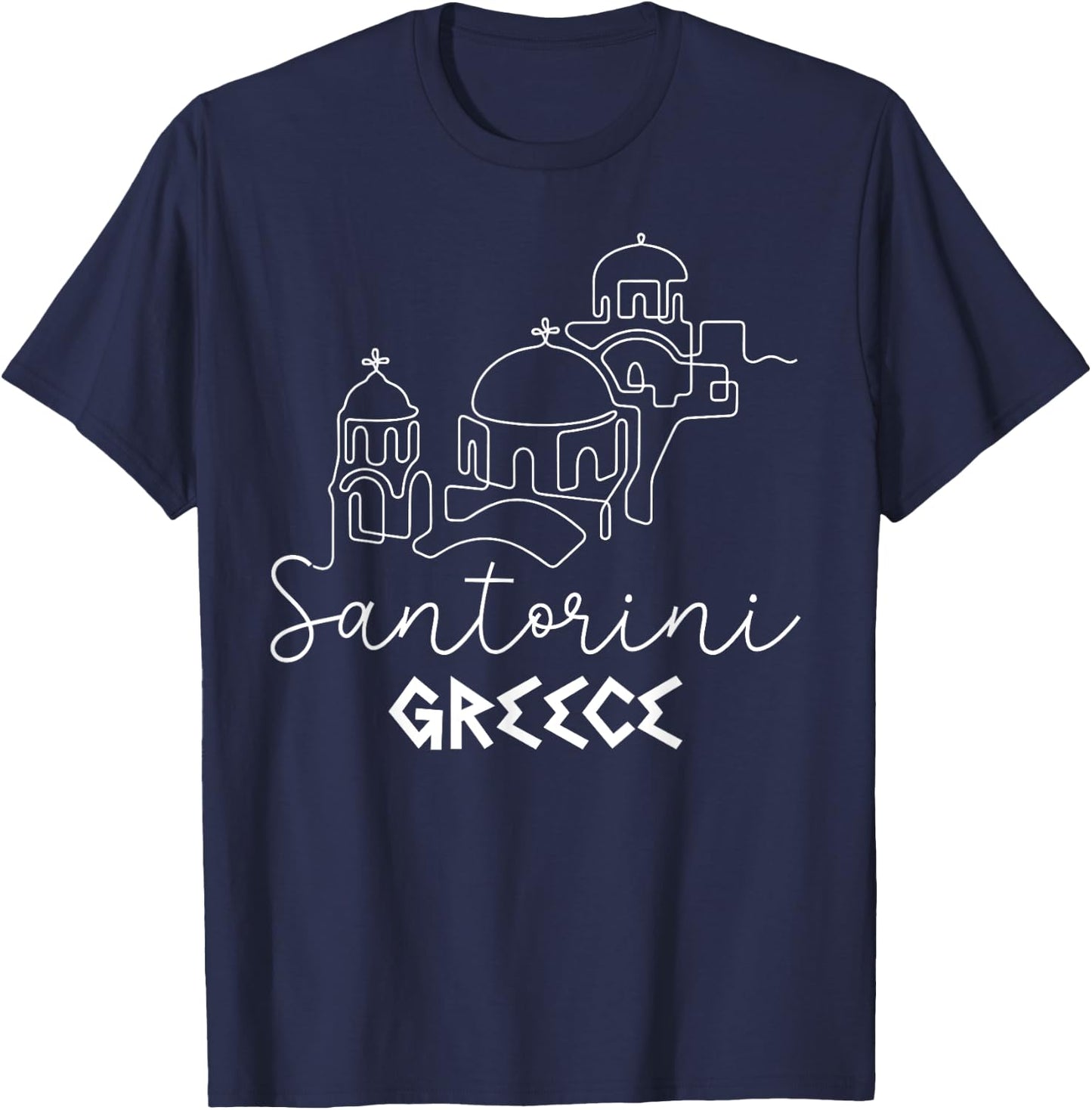 Santorini Greece Travel Destination Summer Family Vacation Women Girls Kids T-Shirt - T-Shirt | Navy