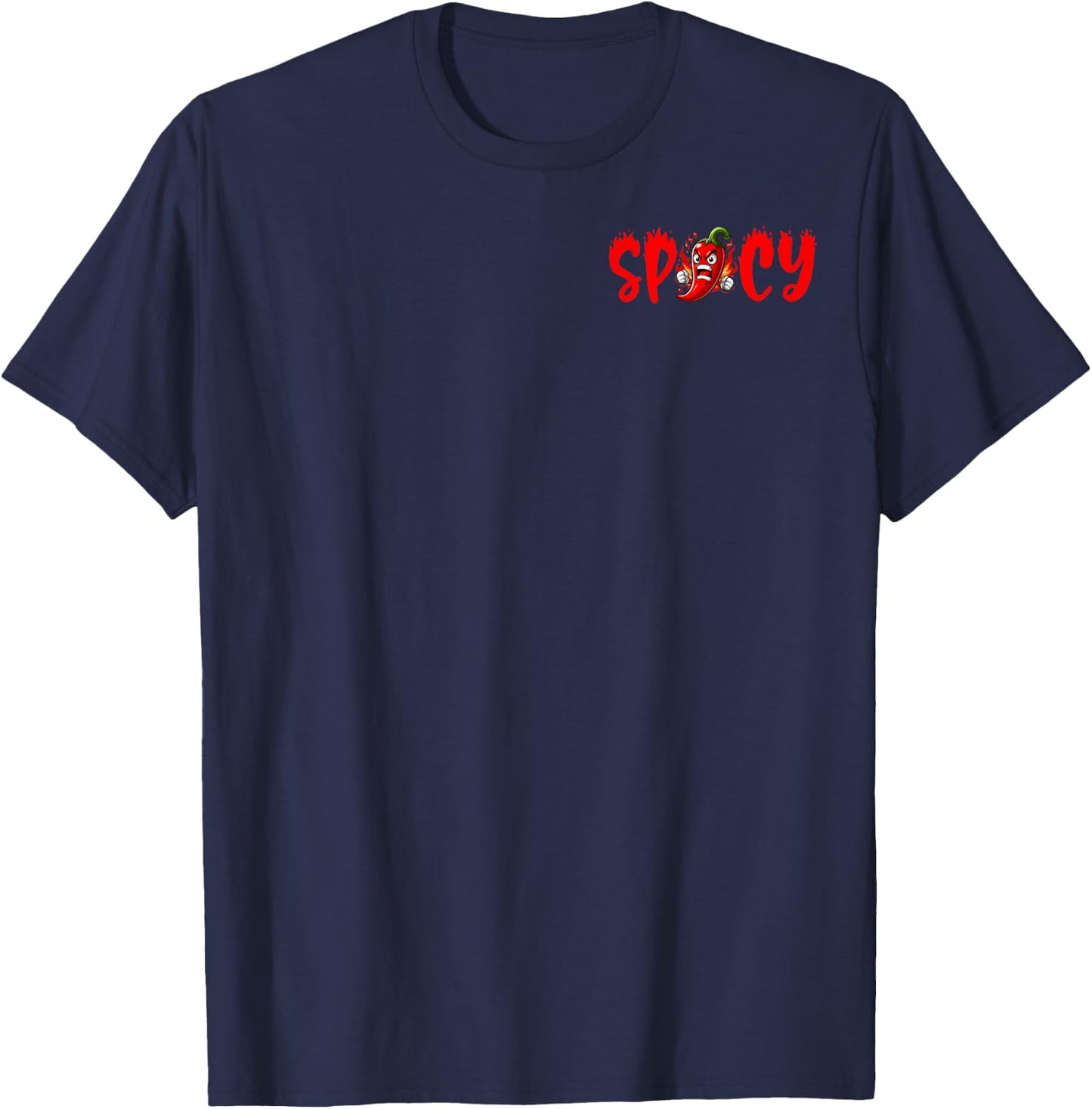 Funny Spicy Pepper Hot Sauce Lovers Minimalist T-Shirt - T-Shirt | Navy