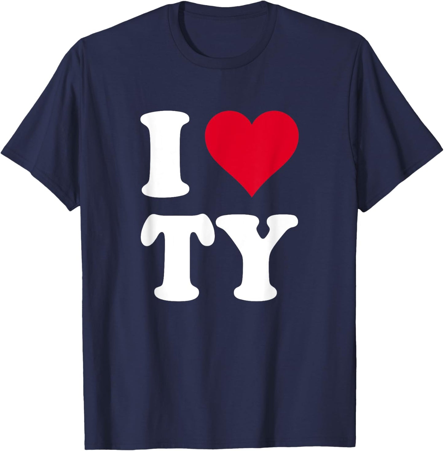 Red Heart I Love Ty T-Shirt - T-Shirt | Navy