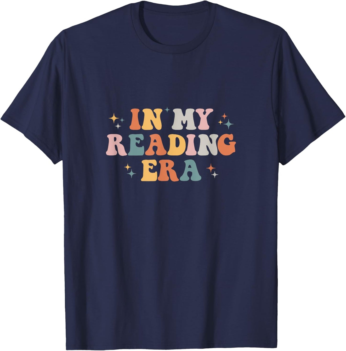 In My Reading Era Groovy Reader Librarian Teacher Book Lover Women T-Shirt - T-Shirt | Navy