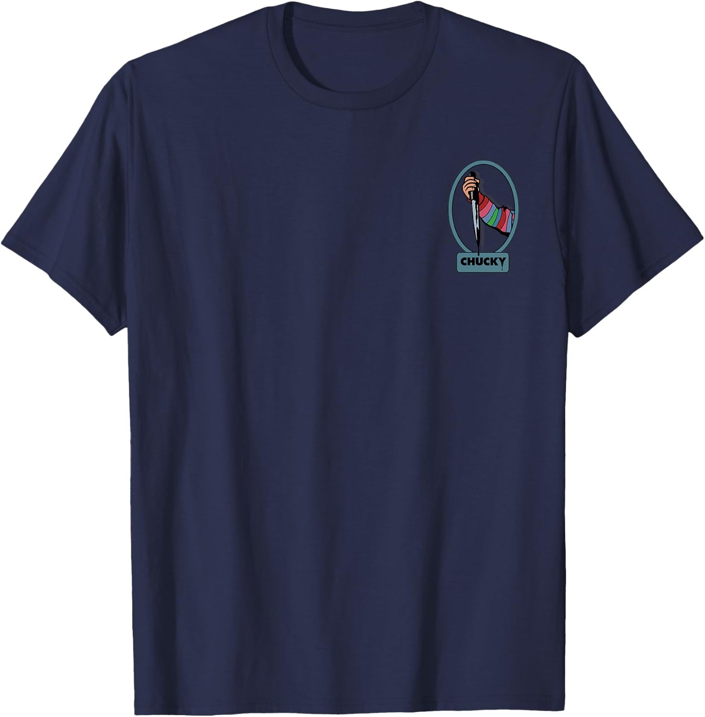 Chucky Stab Front & Back T-Shirt - T-Shirt | Navy