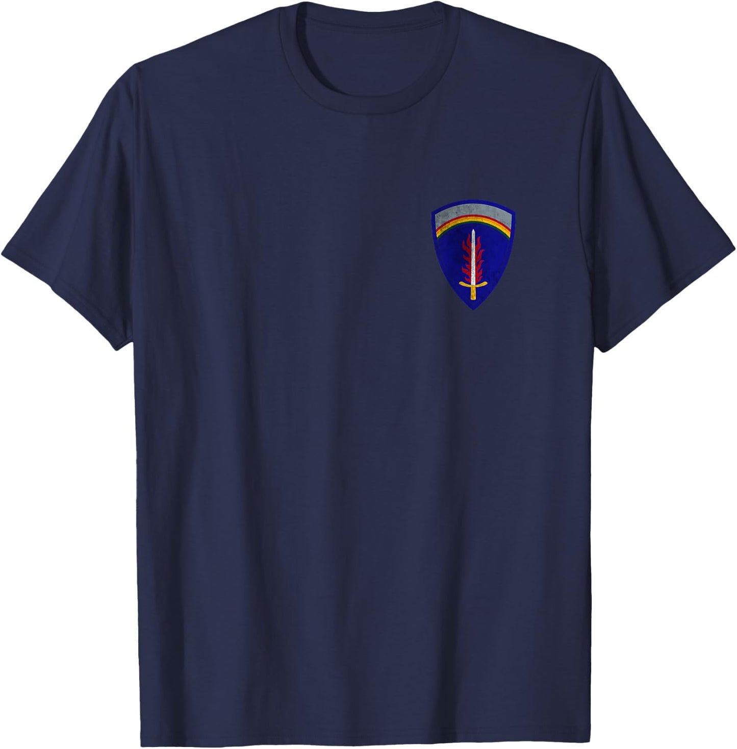 USAREUR Patch Europe Military Logo Veteran Papa Christmas T-Shirt - T-Shirt | Navy