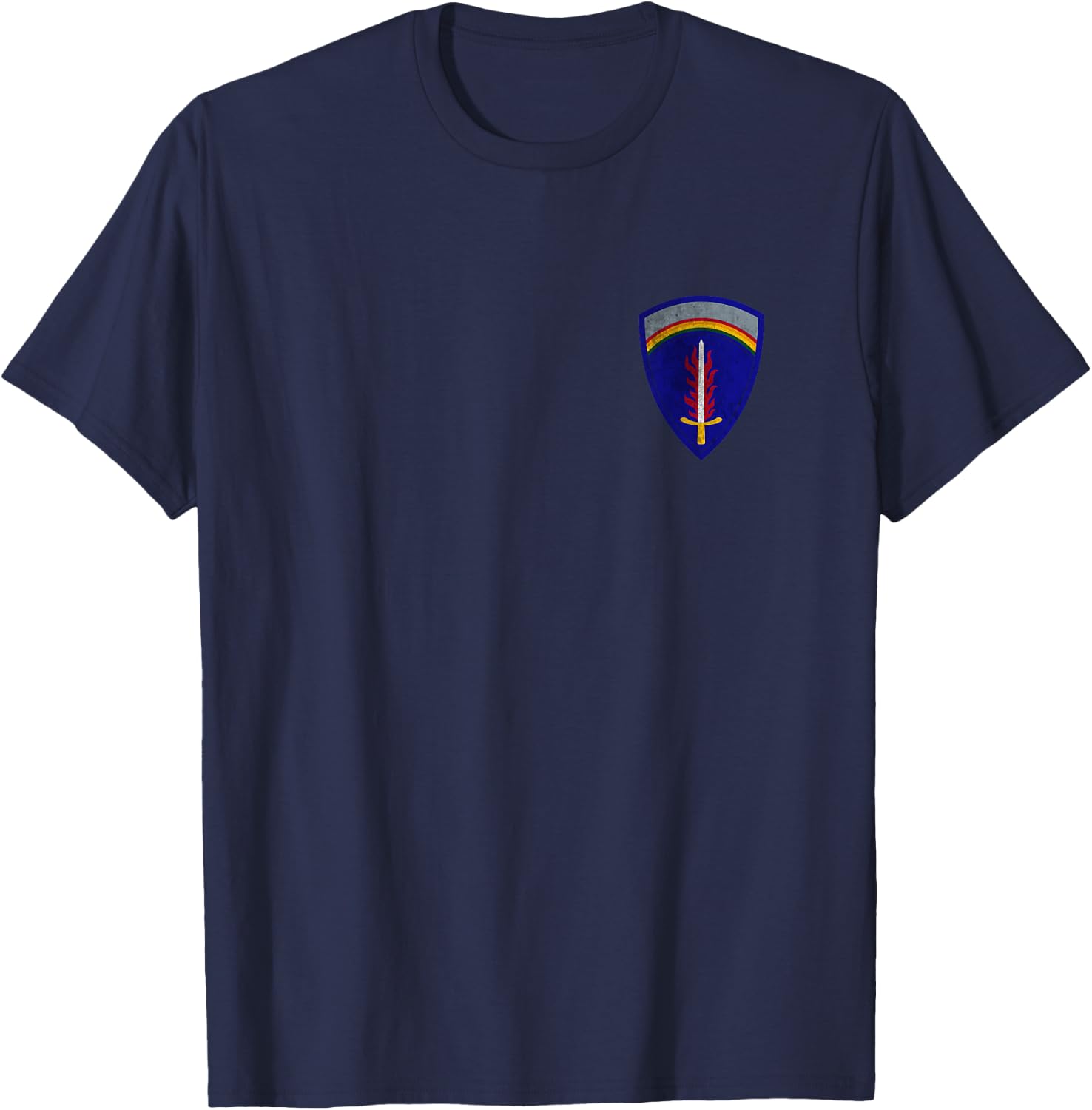 USAREUR Patch Europe Military Logo Veteran Papa Christmas T-Shirt - T-Shirt | Navy