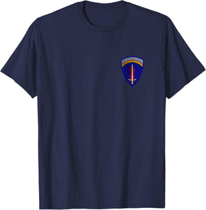 USAREUR Patch Europe Military Logo Veteran Papa Christmas T-Shirt - T-Shirt | Navy