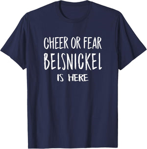 Cheer or Fear Belsnickel is Here Funny Christmas T Shirt T-Shirt - T-Shirt | Navy
