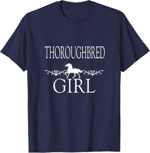 Thoroughbred Girl Horse T-Shirt - T-Shirt | Navy