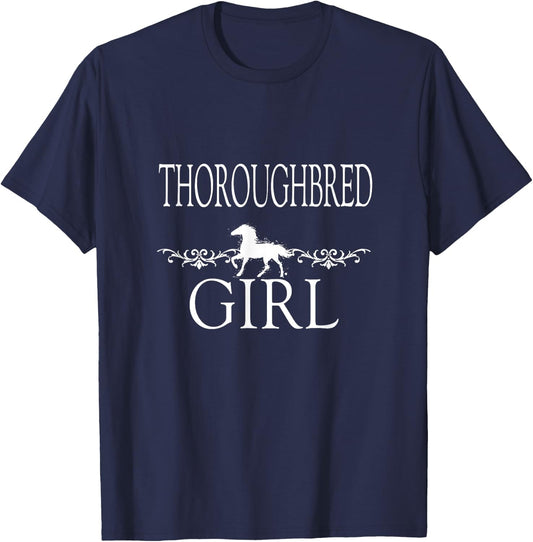 Thoroughbred Girl Horse T-Shirt - T-Shirt | Navy