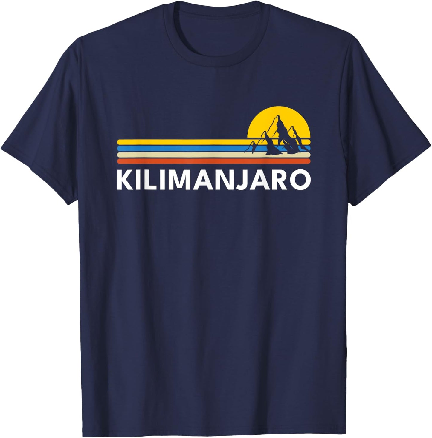 Mt Kilimanjaro Tanzania Souvenirs Retro Vintage T-Shirt - T-Shirt | Navy
