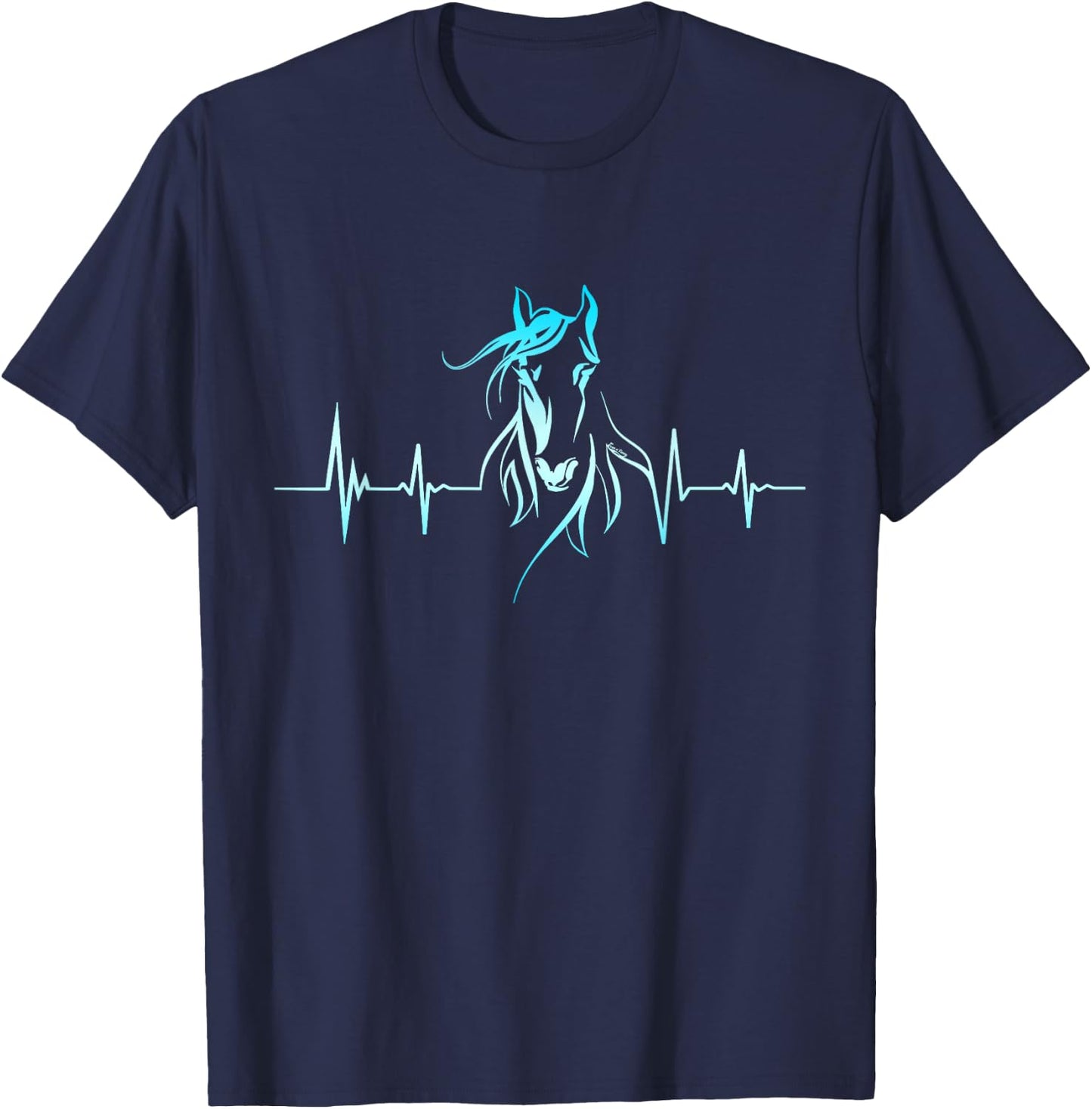 Horse Heartbeat Horse Lover Gifts Women Men Girls Teens T-Shirt - T-Shirt | Navy