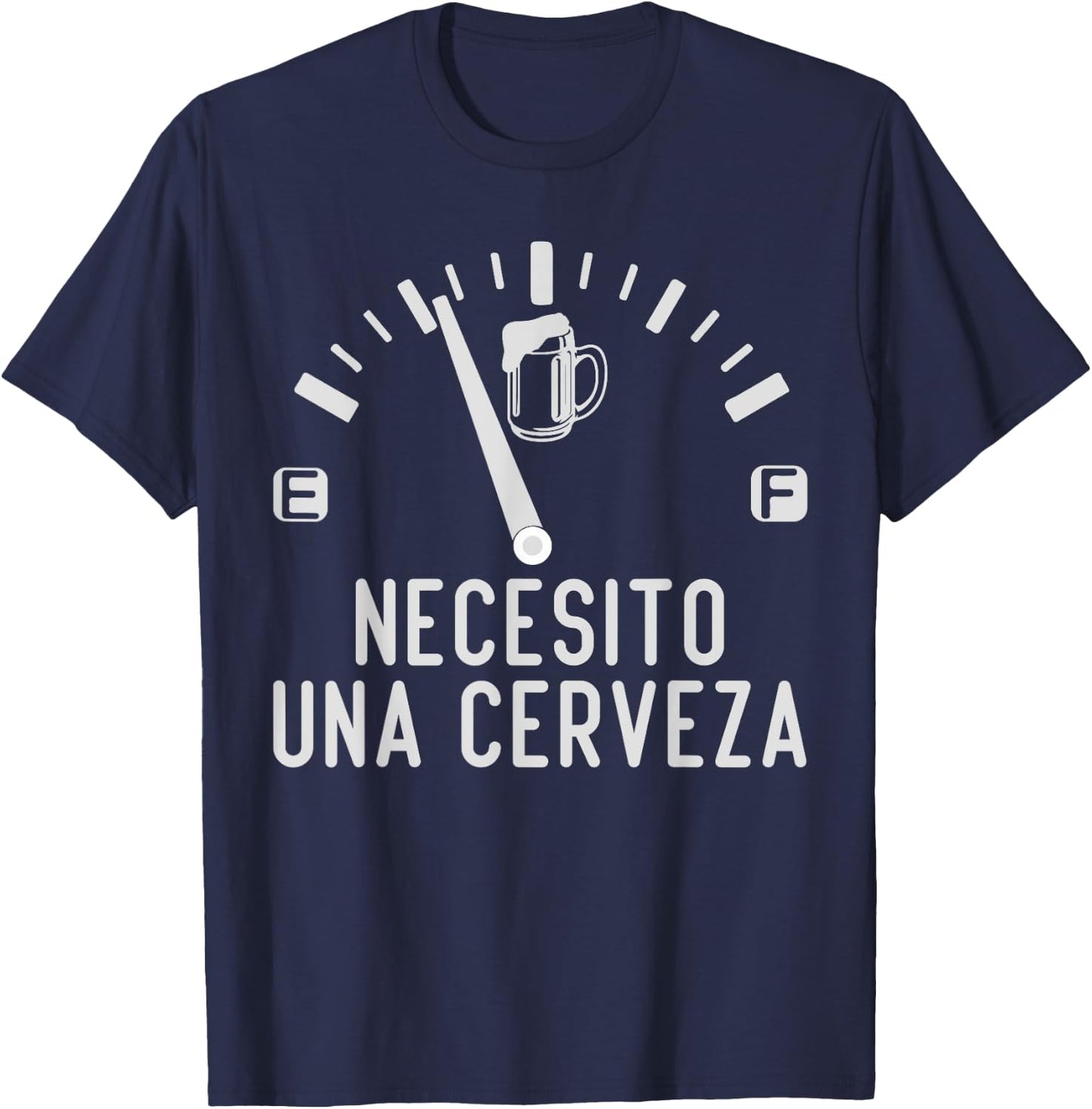 Necesito Una Cerveza Funny Mexican Beer Drinking Party T-Shirt - T-Shirt | Navy