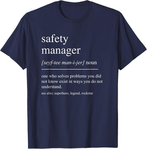 Funny Safety Manager Definition Retirement Men Women T-Shirt - T-Shirt | Navy
