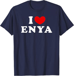 I Love Enya, I Heart Enya T-Shirt - T-Shirt | Navy