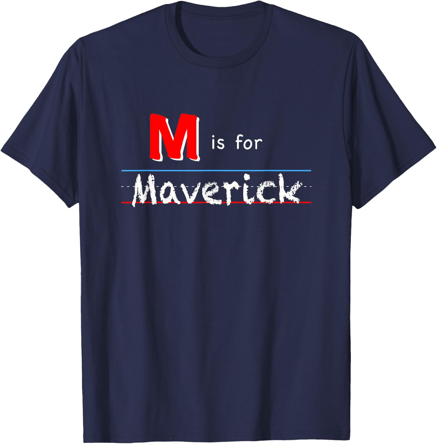 M Is For Maverick, boys custom personalized name kids school T-Shirt - T-Shirt | Navy