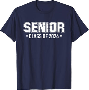 Class Of 2024 Senior Graduation High School College Graduate T-Shirt - T-Shirt | Navy