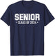 Class Of 2024 Senior Graduation High School College Graduate T-Shirt - T-Shirt | Navy
