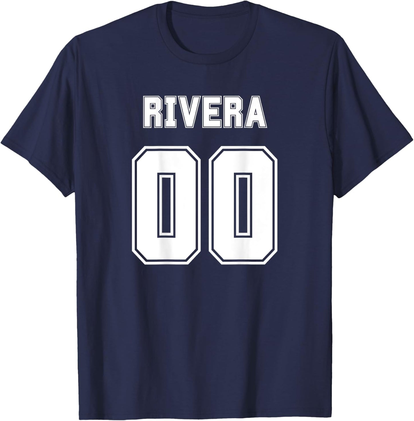 Rivera Name Back Sports Number Family Team T-Shirt - T-Shirt | Navy