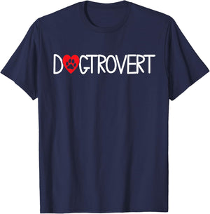 Dogtrovert Funny For Dog Owners Dog Lover & Dog Trainer T-Shirt - T-Shirt | Navy