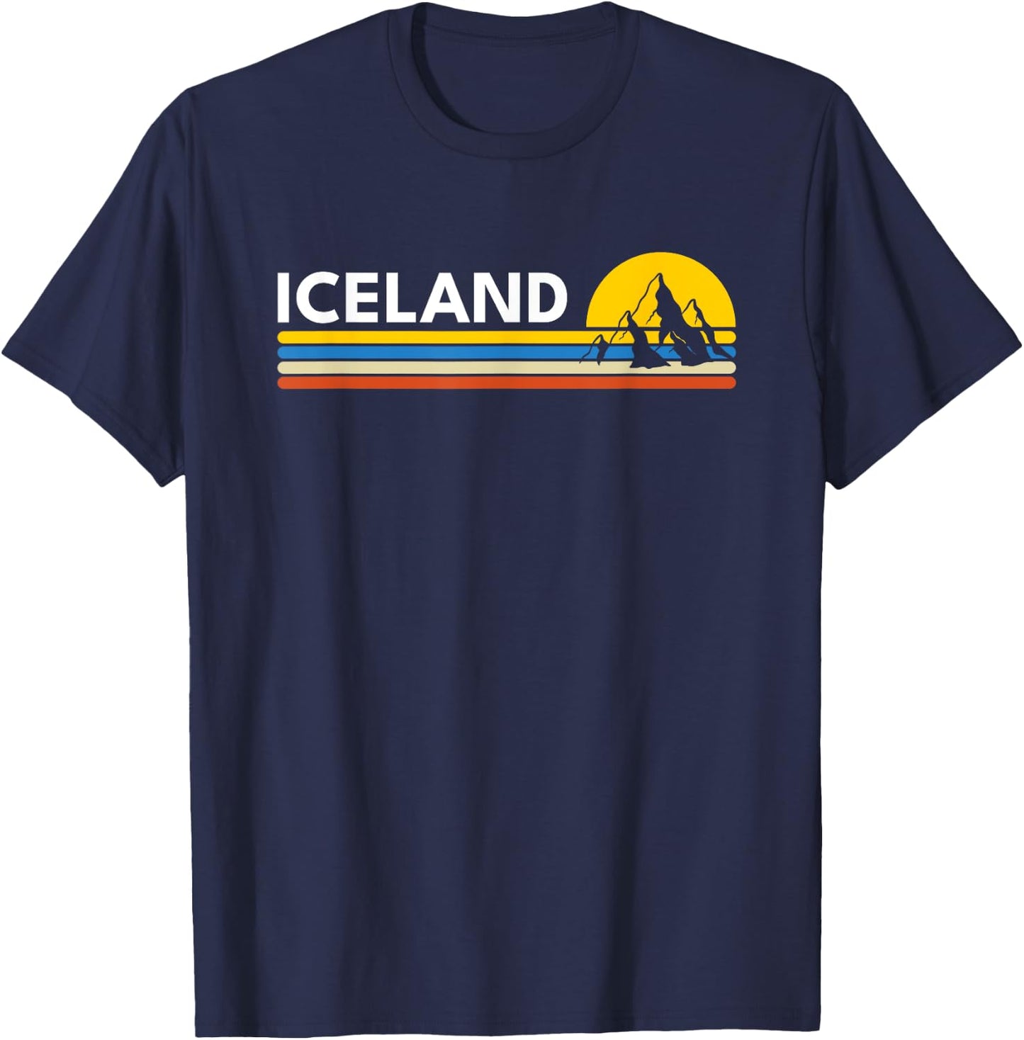 Iceland Souvenirs Vintage Retro T-Shirt - T-Shirt | Navy