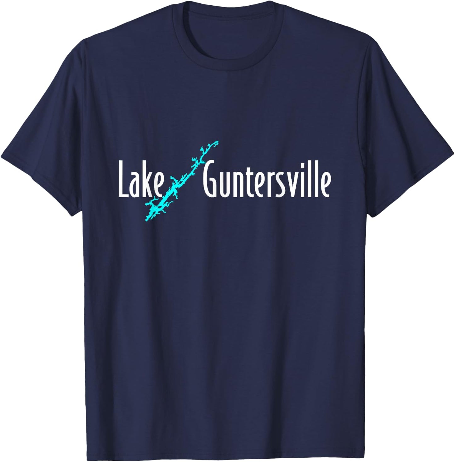 Minimalist Lake Guntersville - Alabama T-Shirt - T-Shirt | Navy