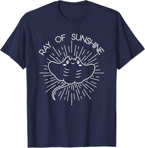 Manta ray of sunshine cute beach stingray T-Shirt - T-Shirt | Navy