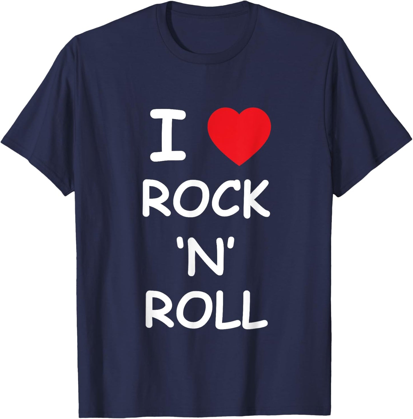 I Love Rock and Roll Music Lover Gift Vintage Retro Concert T-Shirt - T-Shirt | Navy