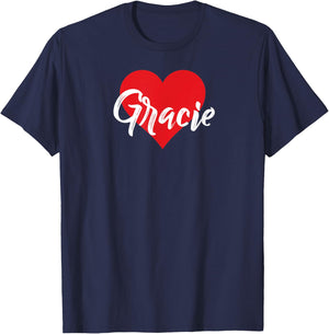I Love Gracie First Name I Heart Named T-Shirt - T-Shirt | Navy