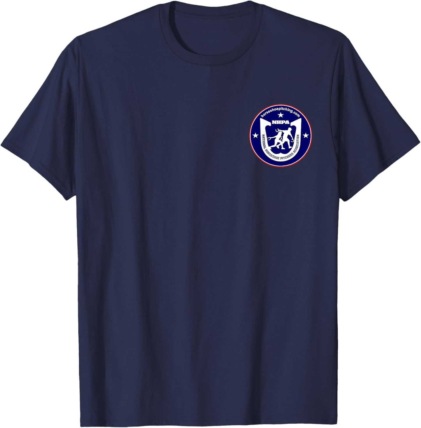 National Horseshoe Pitchers Association NHPA 2 Sided Logo T-Shirt - T-Shirt | Navy