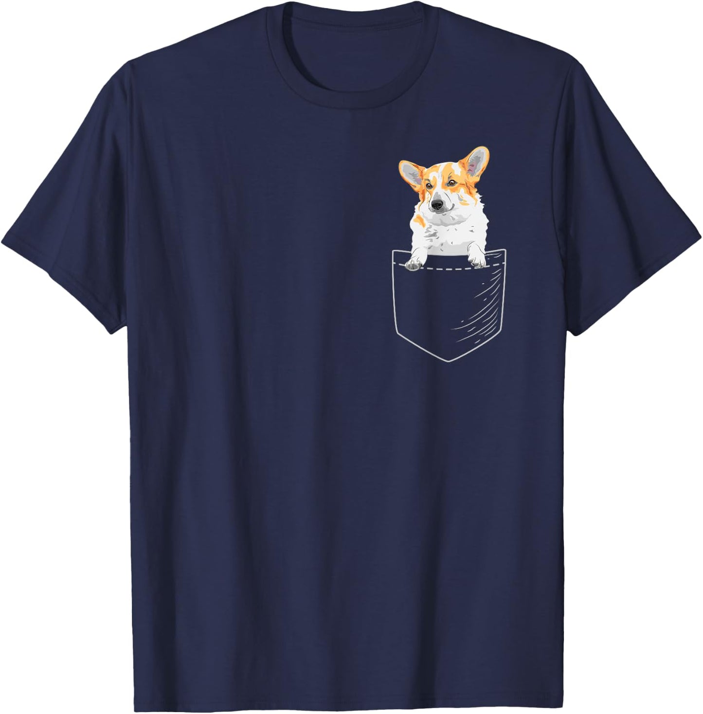 Cute Corgi in Pocket Dog Gift Women Men T-Shirt - T-Shirt | Navy