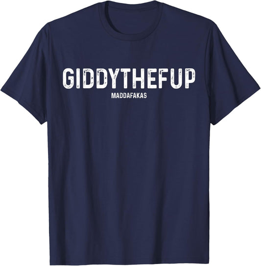 Giddythefup Derby Day Horse Racing T-Shirt - T-Shirt | Navy