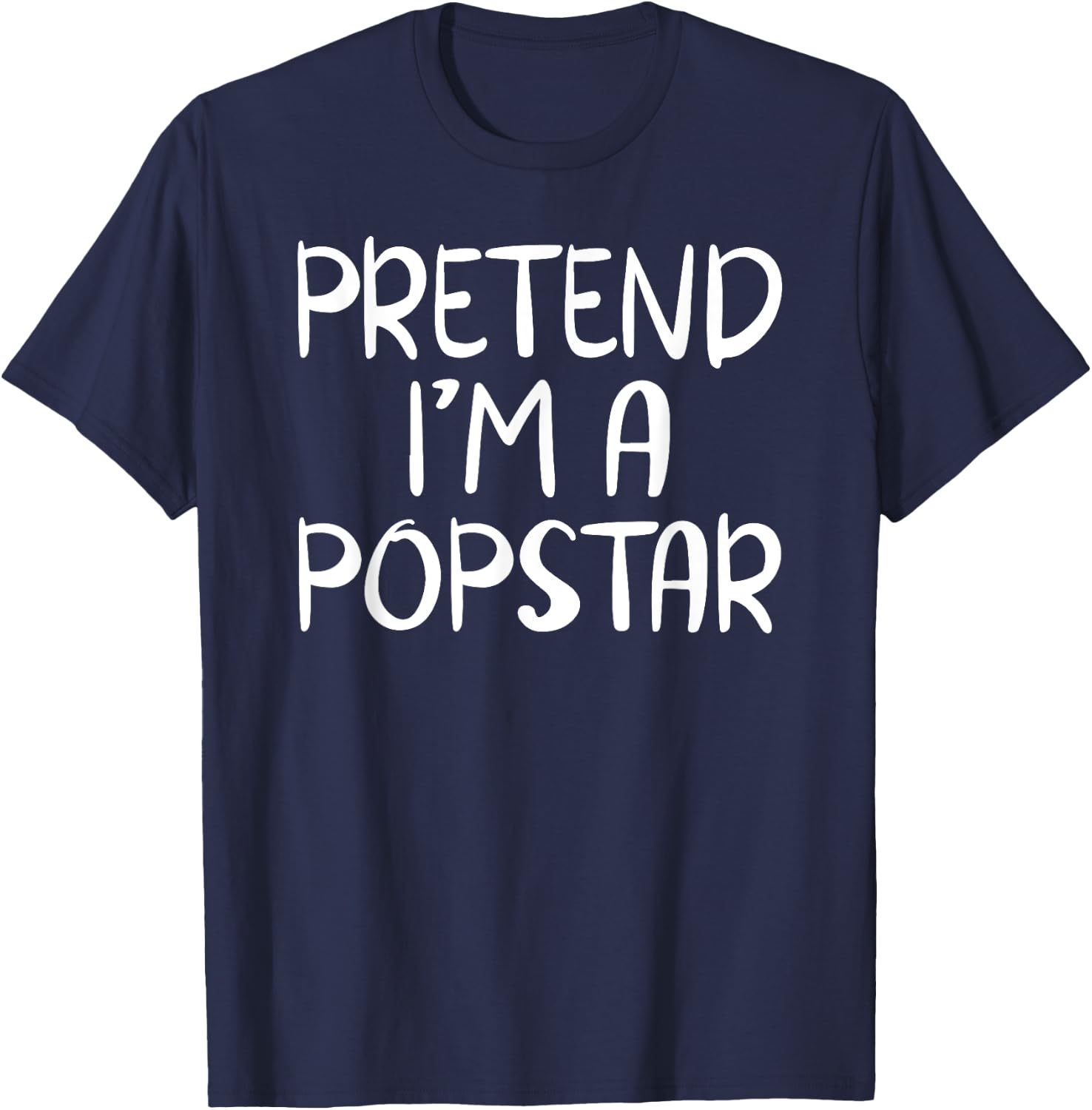 Pretend I'm A Popstar Costume Family Group Lazy Halloween T-Shirt - T-Shirt | Navy