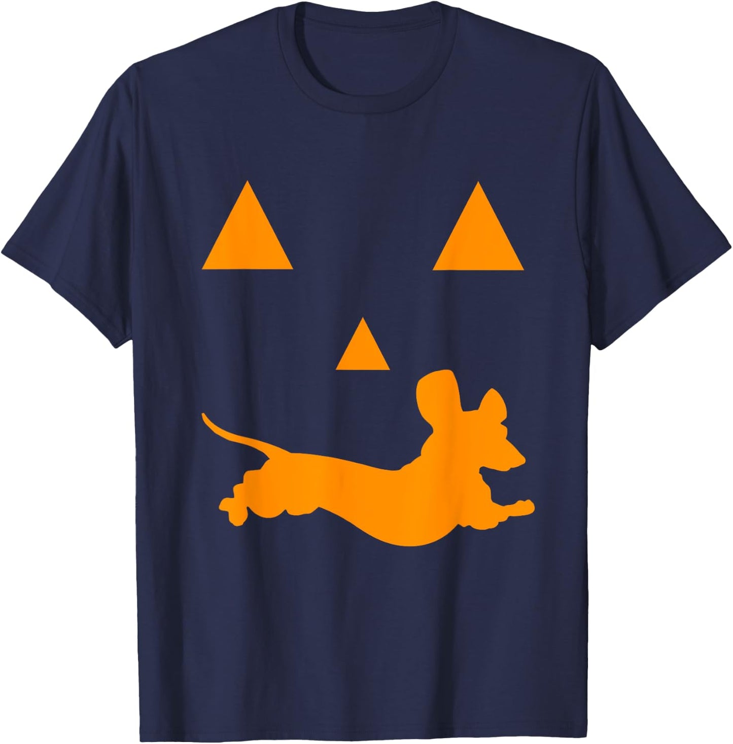 Halloween Pumpkin Dachshund Jack-o-lantern Costume T-Shirt - T-Shirt | Navy
