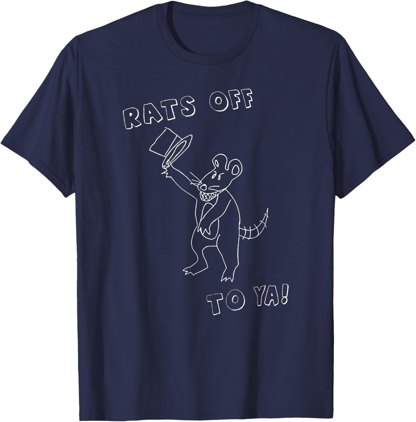 Rats Off To Ya! Funny Mouse Costume Magician Rat Novelty T-Shirt - T-Shirt | Navy