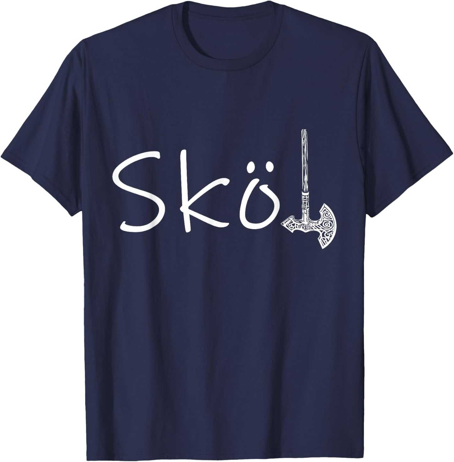 Söll Viking Skol Axe Valhalla Thor Warrior T-Shirt - T-Shirt | Navy