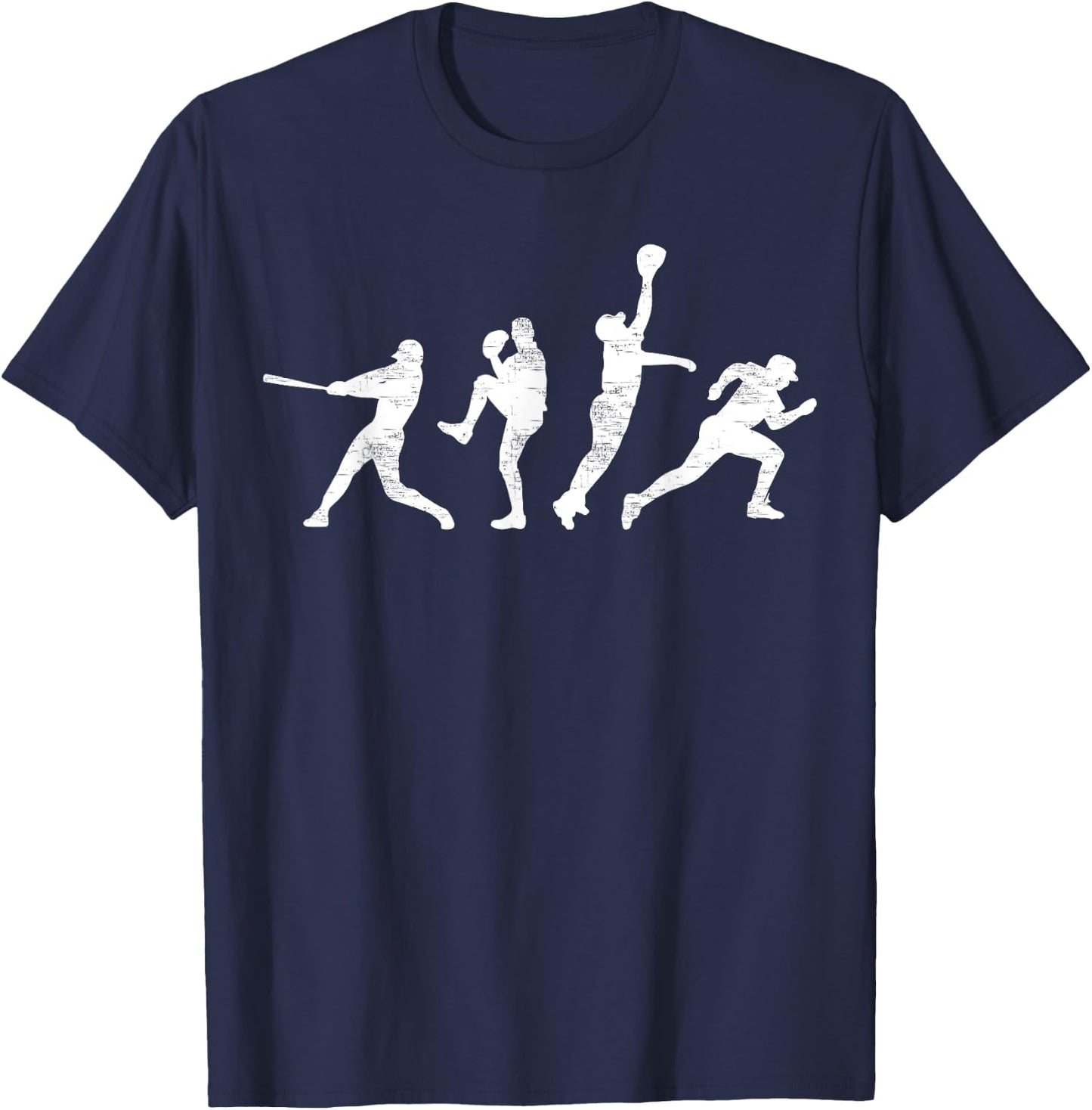 Baseball Vintage | Retro Catcher Pitcher Batter T-Shirt - T-Shirt | Navy