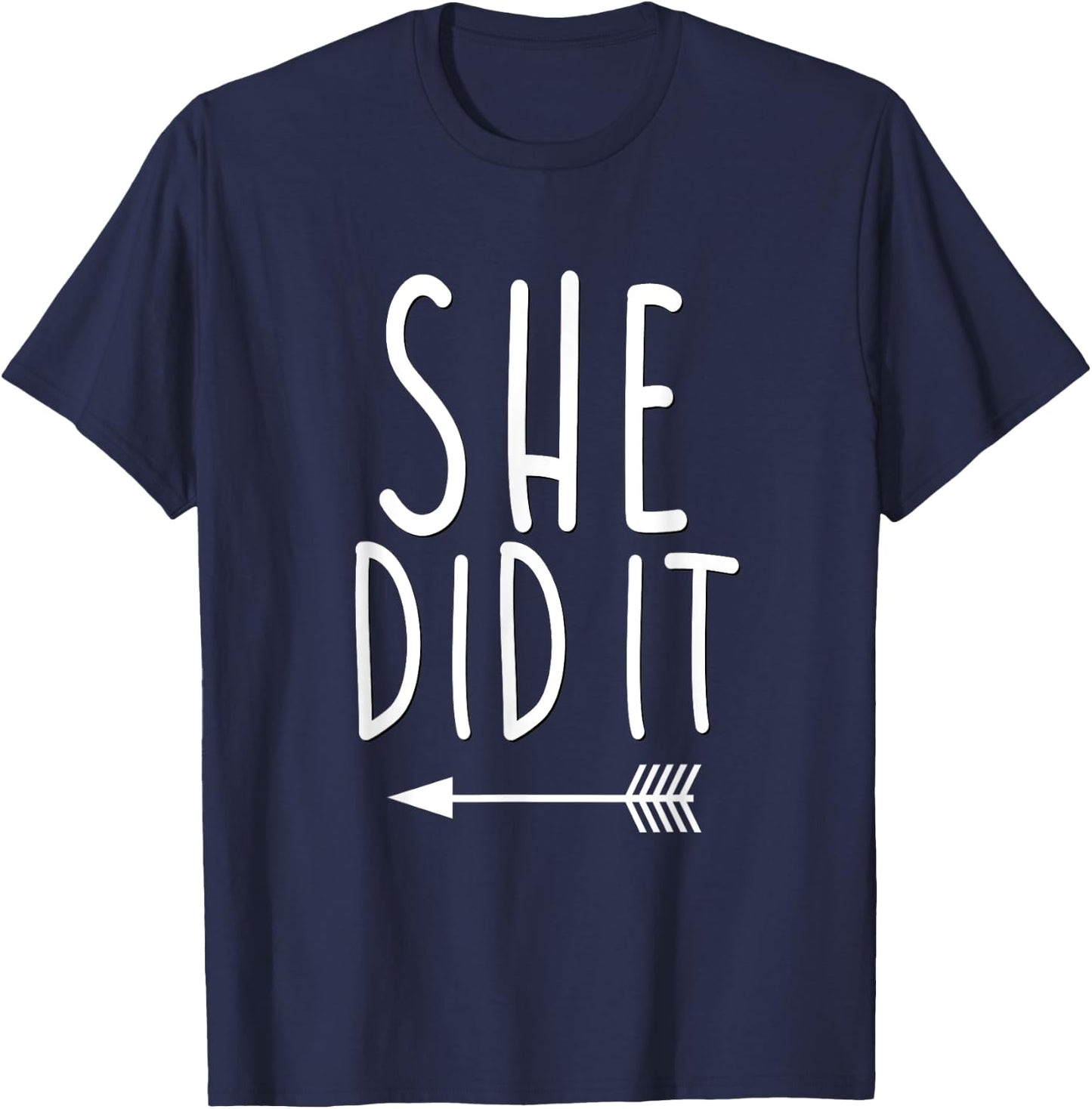 Funny She Did It Shirt Brother Sister Kids Matching Family T-Shirt - T-Shirt | Navy